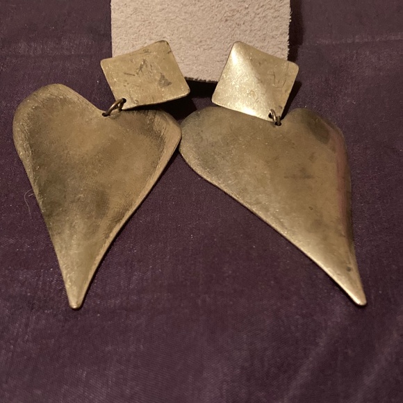 Free People Heart Breaker Hammered Gold Duster Earrins